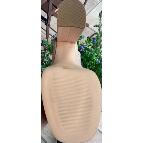 Vivianly Women Platform Boots Chunky High Heel Ankle Bootis Square Toe Nude SZ 9 - Picture 3 of 6